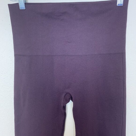 Spanx Womens Leggings Size Large Plum Stretch Shaping Knit Pants Pull On - Picture 5 of 13